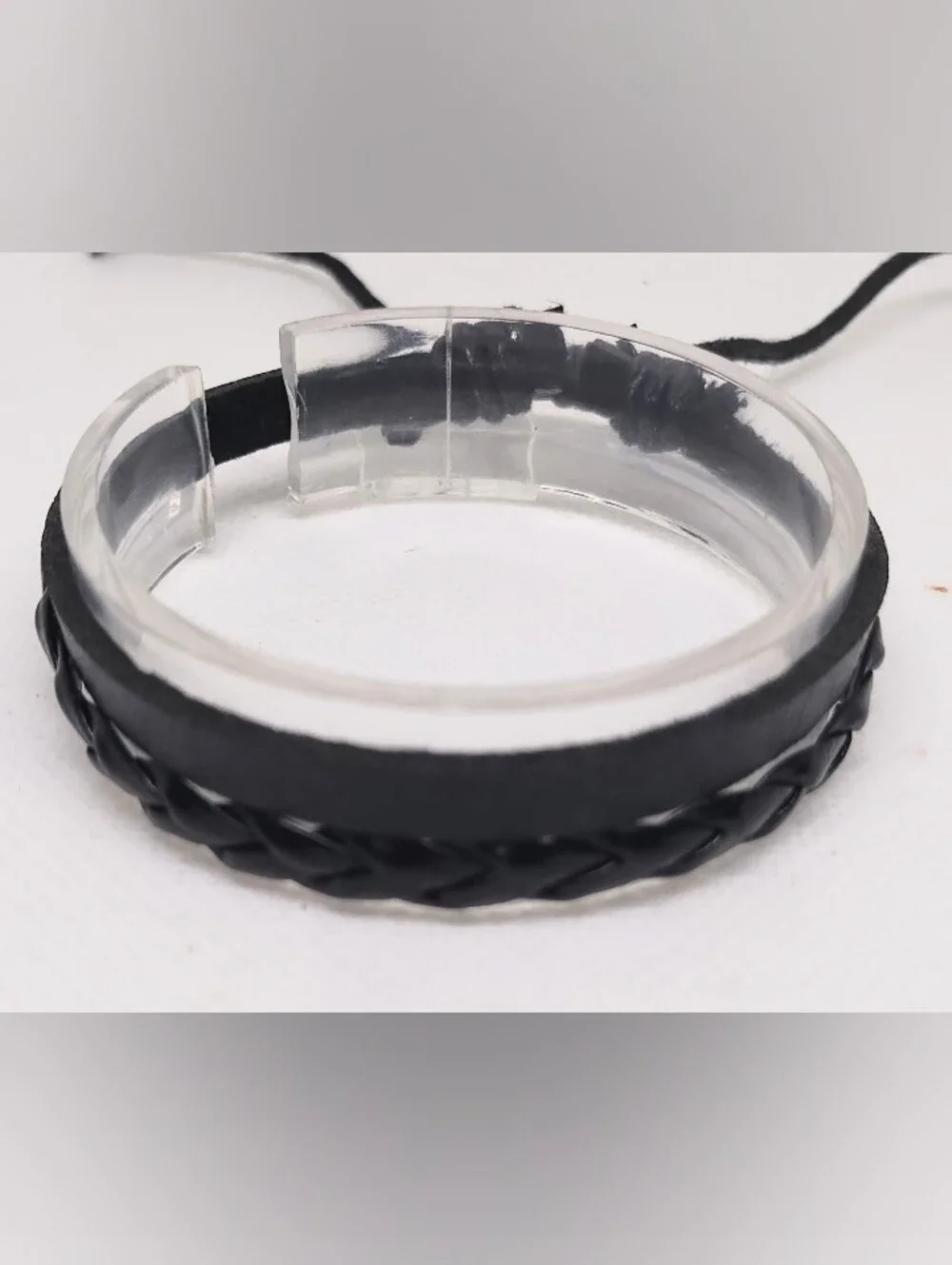 Black Braided Leather Cuff Bracelet Men's New Jewelry G19